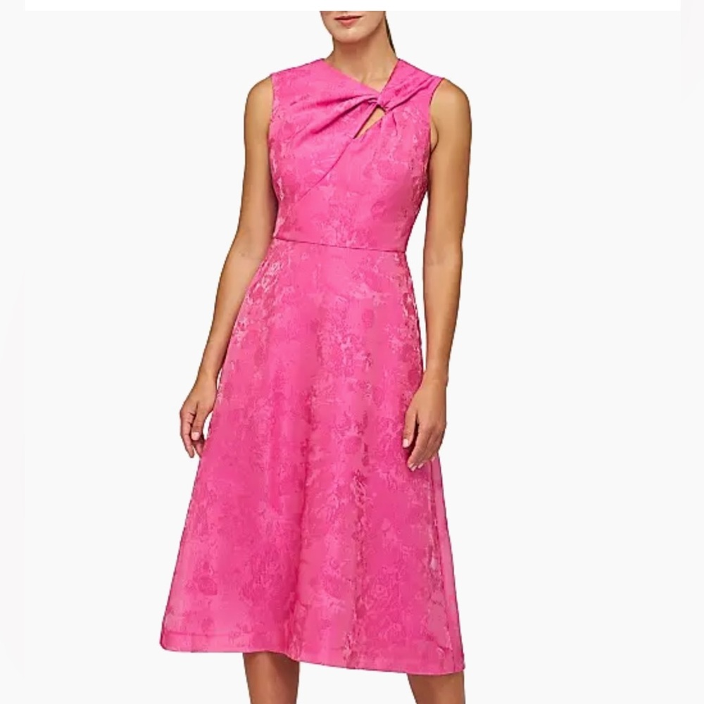 Kay Unger Valencia Jacquard pink cocktail dress Sz 6